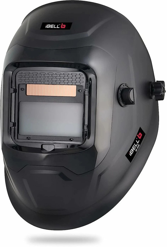 iBELL IBL WH630S Large Viewing Solar & Battery Powered Auto Darkening Welding Helmet , Adjustable Shade DIN 5-13, Grinding Mode, UV/IR Protection – for MIG, TIG, MMA Safety Cap(Size - Frees Size)