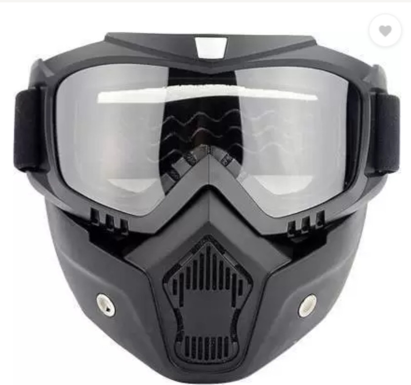 Olsic ® Motorcycle White Goggle Mask Fun Face Mask Full Face Mask Windproof Goggles5 Mask Goggles Bike Off-Road Racing Glasses Blowtorch Safety Goggle Safety Visor(Size - Free-size)