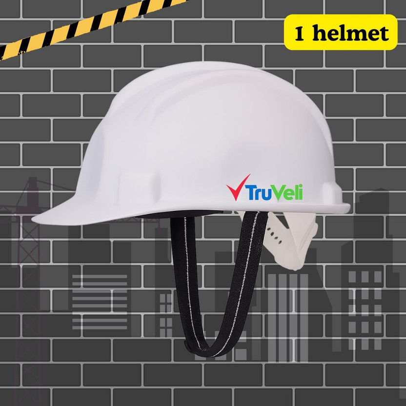 Truveli Breathable Engineering Power Safety Labour Helmet - 1 HELMET TruVeli HeadShield HELMET Safety Cap(Size - FREE SIZE)