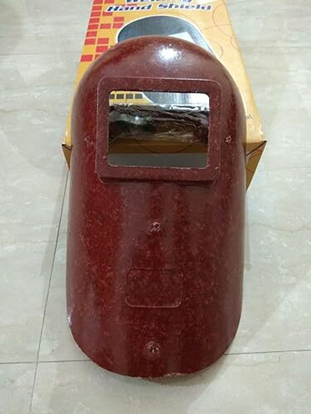 ambay Welding Hand Shield Cutting Tool Full Face Welding Shields, Red Full Face Shield Welding Face Shield Helmet Welding Hand Screen Eye Face Head Protector Mask Welding Helmet(Size - Regular)