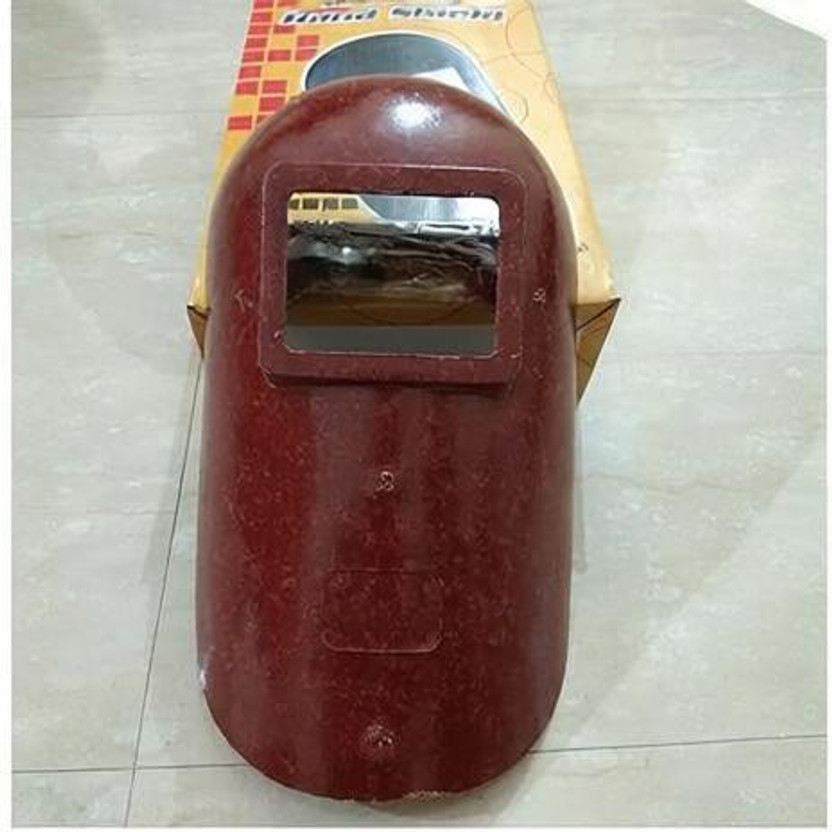 ambay Welding Hand Shield Cutting Tool Full Face Welding Shields, Red Full Face Shield Welding Face Shield Helmet Welding Hand Screen Eye Face Head Protector Mask Welding Helmet(Size - Regular)