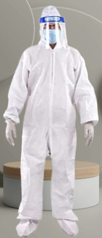 The Unicharm PACK OF 2 PPE KIT FACE SHIELD SURGICAL GOWN&GLOVES Safety Jacket(WHITE)