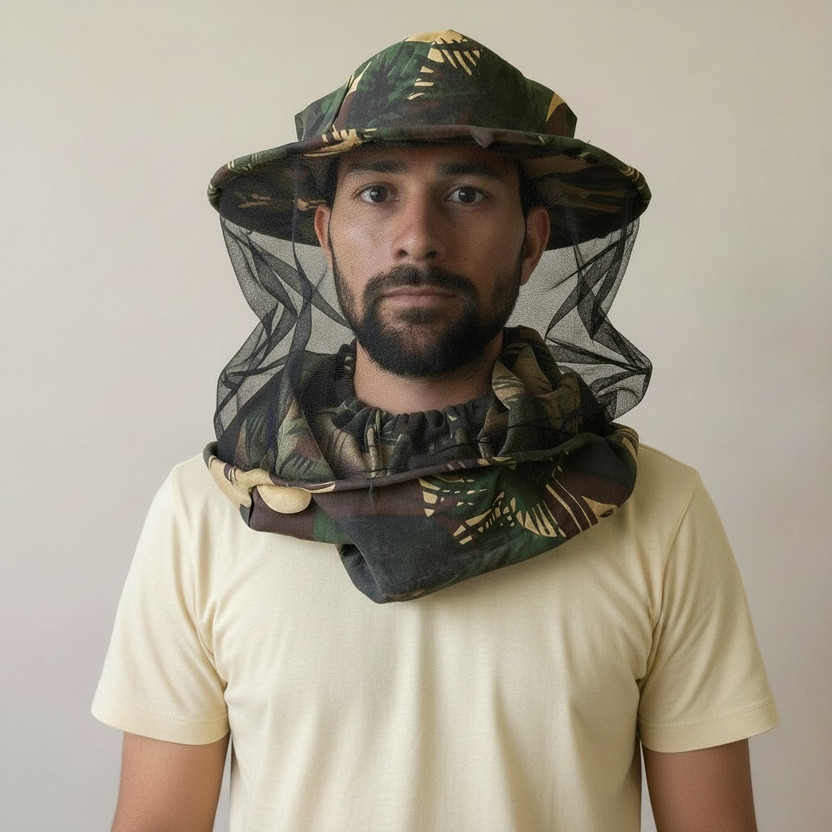 SICURO SICURO Honey Bee Veil Hat for Beekeeping & Outdoor Farming Gardening SI_BEE_VEIL_ARMY Safety Cap(Size - Free Size) - Flipkart Deal