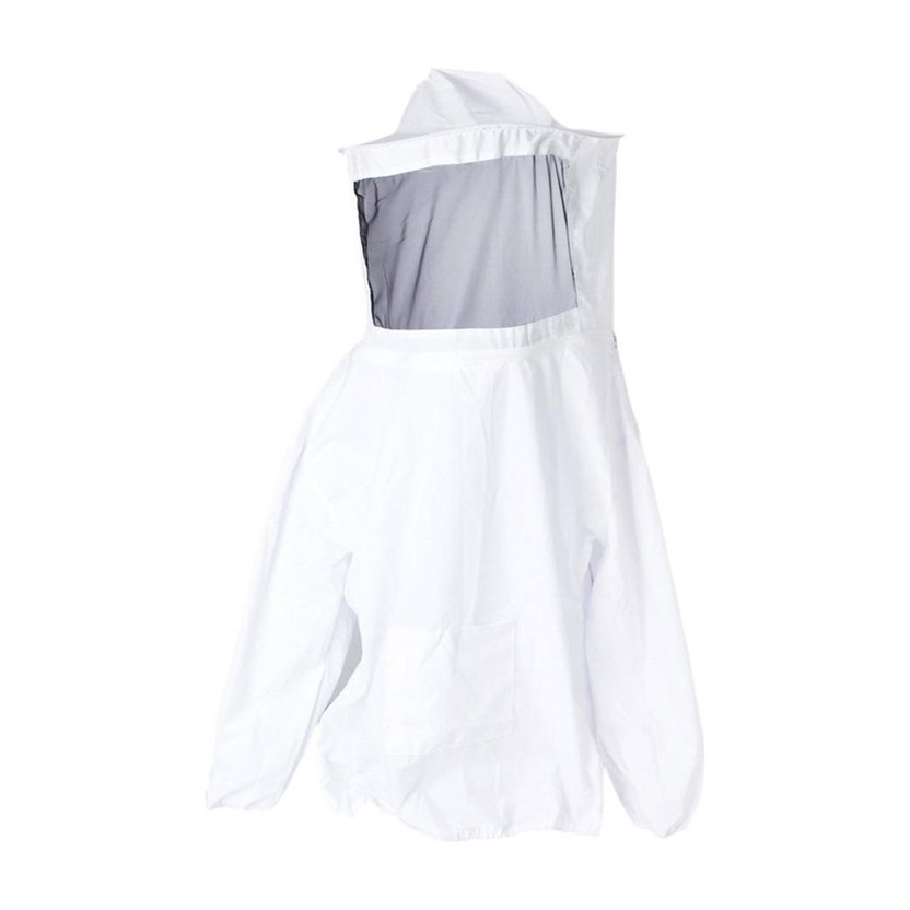 BOLT Professional Beekeeping Jacket Veil Bee Protecting Suit Dress Smock Equipment Safety Jacket(White)
