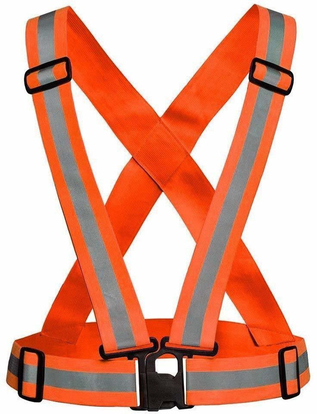 ANAIN Imported Safety Security Reflective Adjustable Vest Belt Gear Stripe Night Running Safety Jacket(ORANGE)