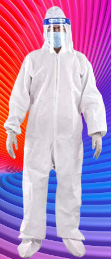 CANIDAE PACKK OF 1 PPE KIT FACE SHIELD SURGICAL GOWN&GLOVES Safety Jacket(WHITE)