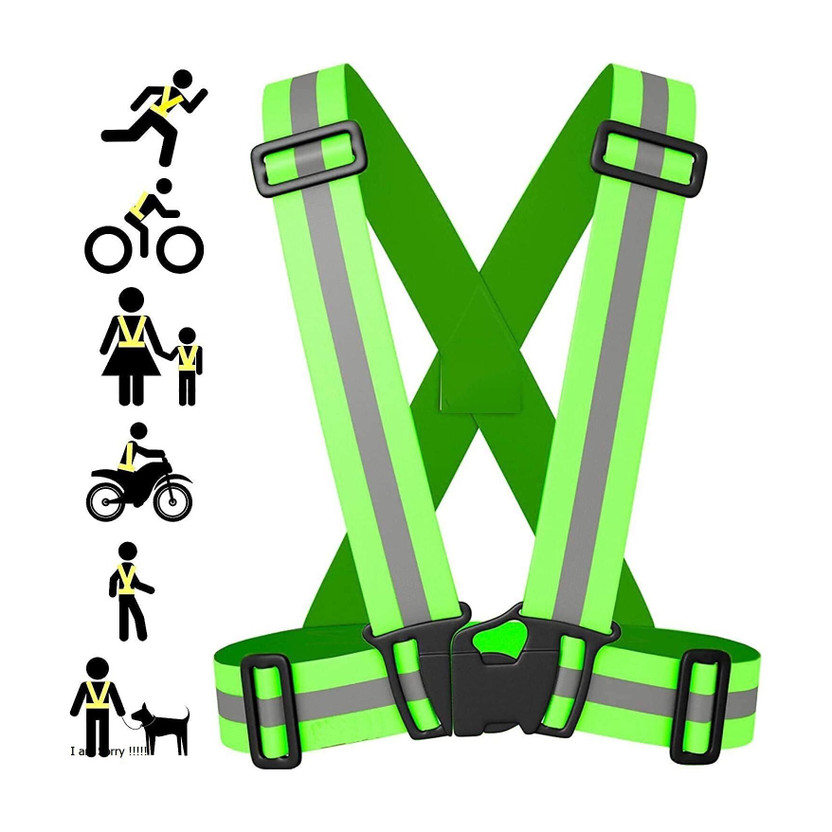 ANIAN Reflective Vest for Outdoor Sports Safety Jacket in Green colour Safety Jacket (GREEN) Safety Jacket(GREEN)