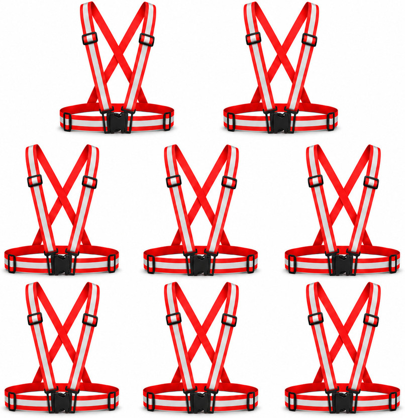 Visione Visione Arc Red Reflective Cross Jacket Safety Jacket(Pack of 8) - Flipkart Deal