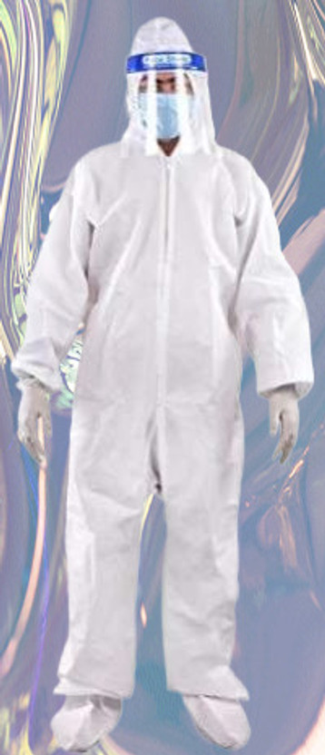 The Unicharm PACK OF 1 PPE KIT FACE SHIELD SURGICAL GOWN&GLOVES Safety Jacket(WHITE)