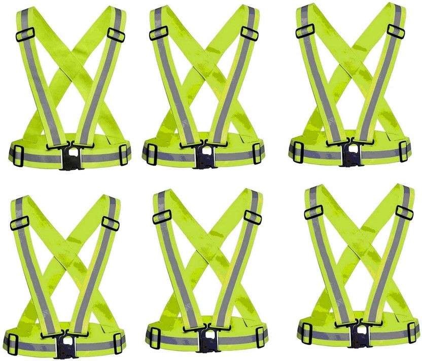 RBGIIT RBGIIT Reflective Strap Safety Vest Gear for Women Men Adjustable Lightweight Jacket G6 Safety Jacket(Green) - Flipkart Deal