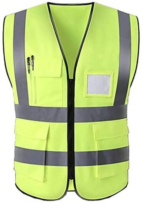 Satco Multi-Purpose 360° Visibility Executive Safety Jacket, High Reflective Strips Safety Jacket(Green)