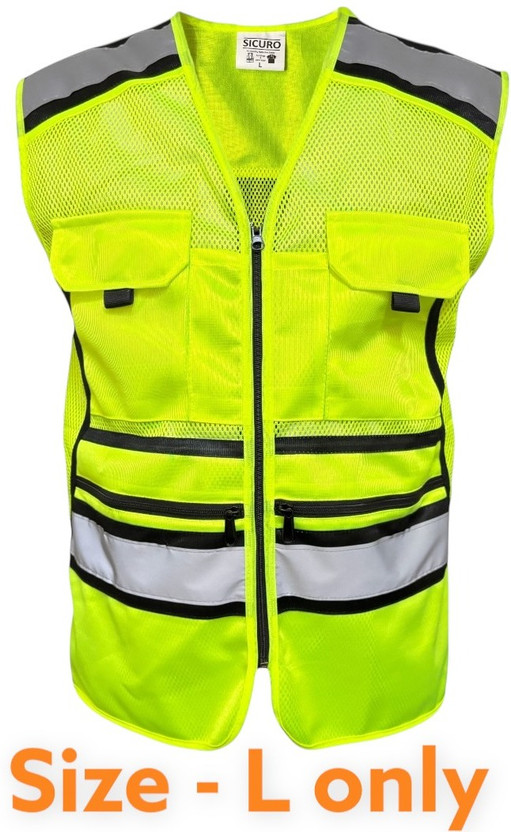 sicuro Hi Visibilty Neon Green Jacket suitable for construction, Road Safety & Airports Safety Jacket(Green)