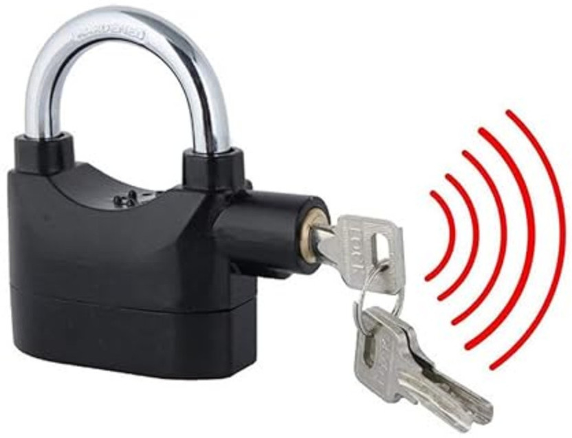 Elevea Touch Security Alarm Lock - Loud Alarm (Black) - Ideal Gift Safety Lock(Black)