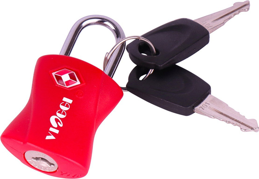 VIAGGI Travel Sentry Approved Metal Security Luggage Padlock with Key Safety Lock(Red)
