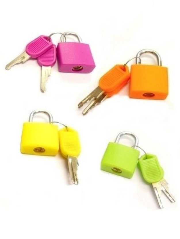 Skywalk Skywalk Set Of 4 Small Padlocks For Securing Luggage While Travelling - Includes 2 Keys For Each Lock Safety Lock(Multicolor) - Flipkart Deal