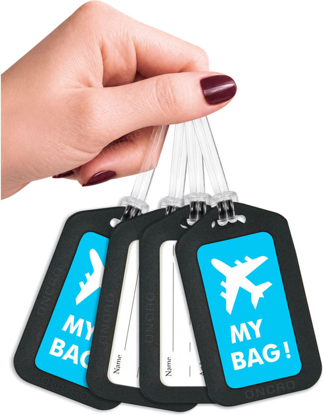 ONCRO 4pc Airplane Travel Tags Suitcase Bag Label Airline Backpack Accessories Trolley Luggage Strap, Luggage Tag(Blue)