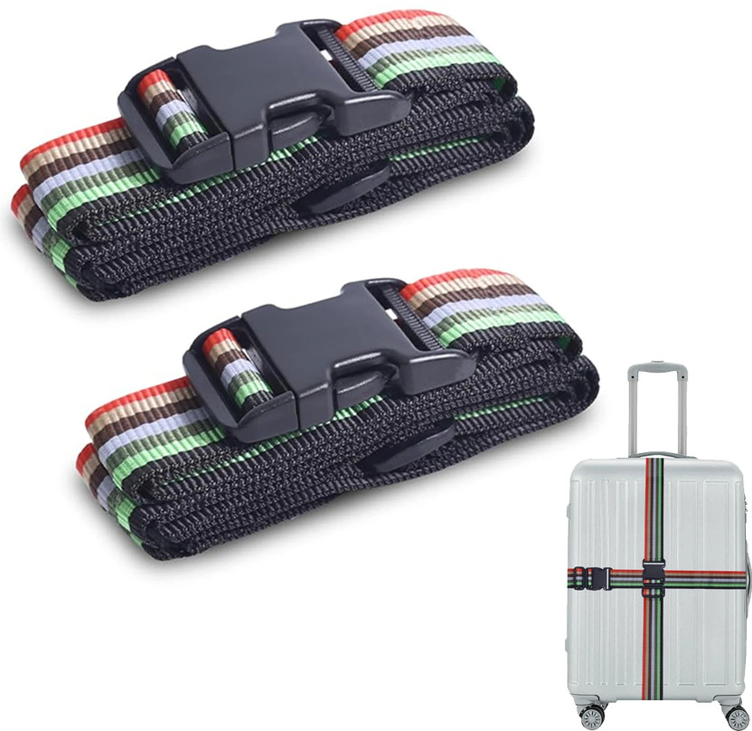Robustt Luggage Straps Suitcase Lock Belt Strap (Pack of 2) Luggage Strap(Multicolor)