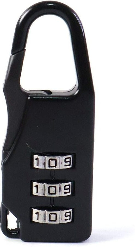 Kanojiya Number Lock for Suitcases – Keyless Secure 3 Digit Combination Luggage Strap(Black)