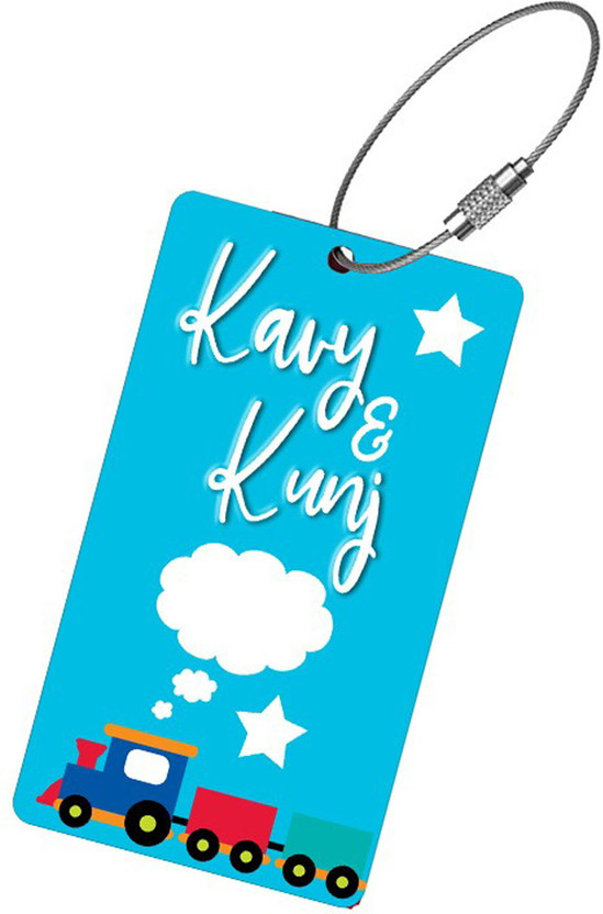heeva creation Wood Personalized Luggage Tags Travel Identification Labels Bag,For School Bag. Luggage Tag(Blue)