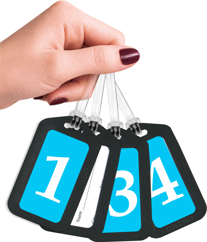 ONCRO 4pc 1 2 3 4 Travel Tags Suitcase Bag Label Airline Backpack Accessory Trolley Luggage Strap, Luggage Tag(Blue)
