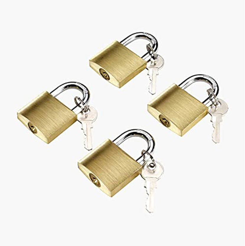 HOMITURE Heavy Duty Luggage Lock 25mm With 2 Keys Talaa For Bag Locks Travel Padlock 4Pcs Safety Lock(Gold)
