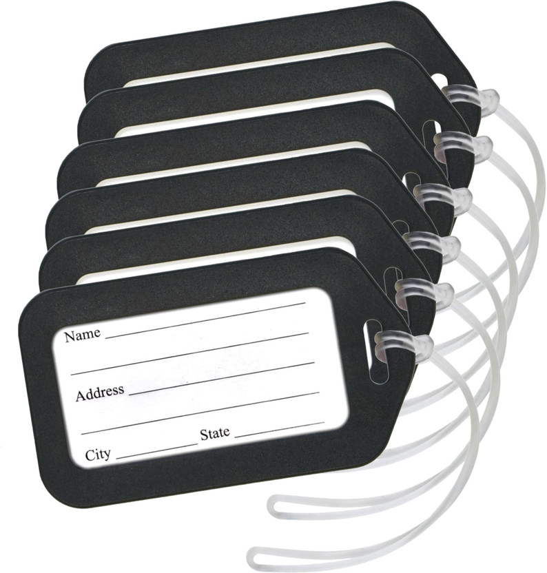 SNDIA 6 Pack Smart Tags for Travel Suitcases, School for Easily Identification of Bags Luggage Tag(Black)