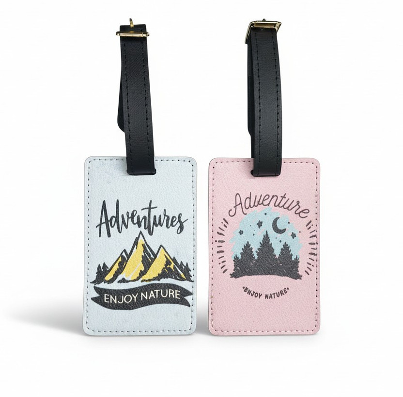 Giftsclub lUGGAGE TAG SET OF 2 PCS Luggage Tag(Blue, Pink)
