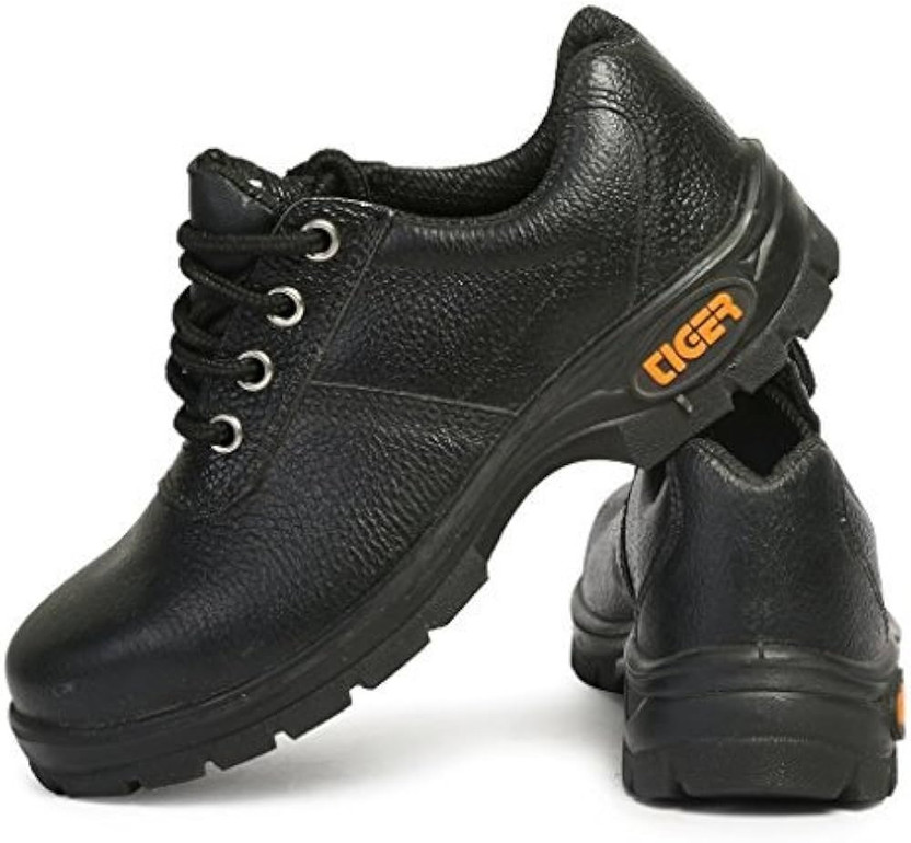 Mallcom Tiger Steel Toe Genuine Leather Safety Shoe(Black, S1, Size 8)