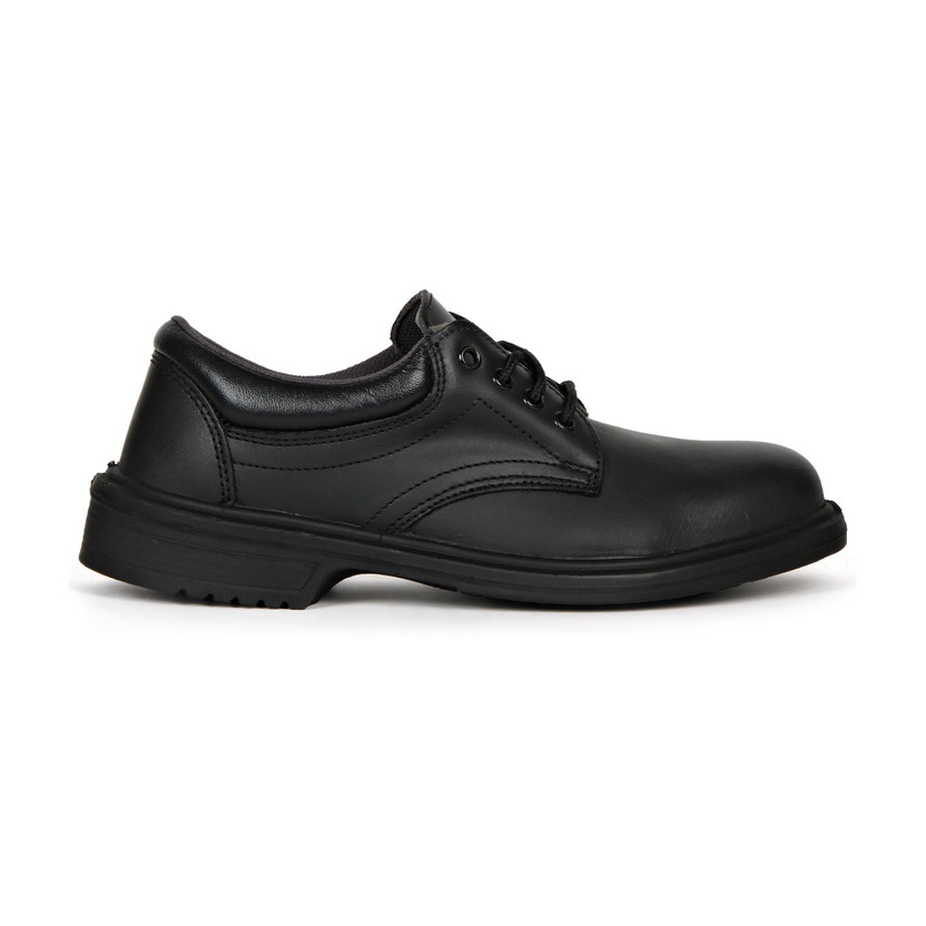 Perf Steel Toe Grain Leather Safety Shoe(Black, S1, Size 7)