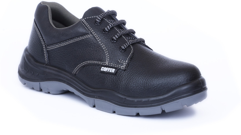 Coffer Safety Steel Toe Leather Safety Shoe(Black, S1, Size 8)