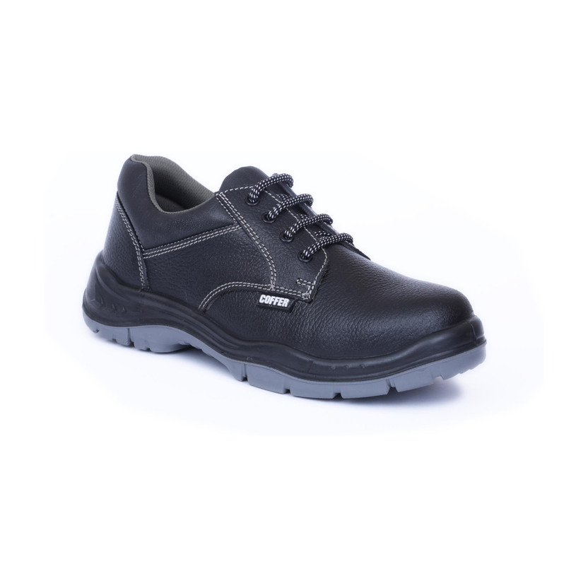 Coffer Safety Steel Toe Leather Safety Shoe(Black, S1, Size 8)