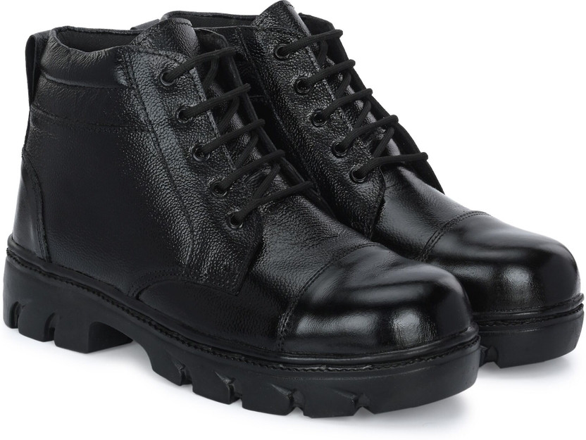 Joker Steel Toe Genuine Leather Safety Shoe(Black, S1, Size 9)