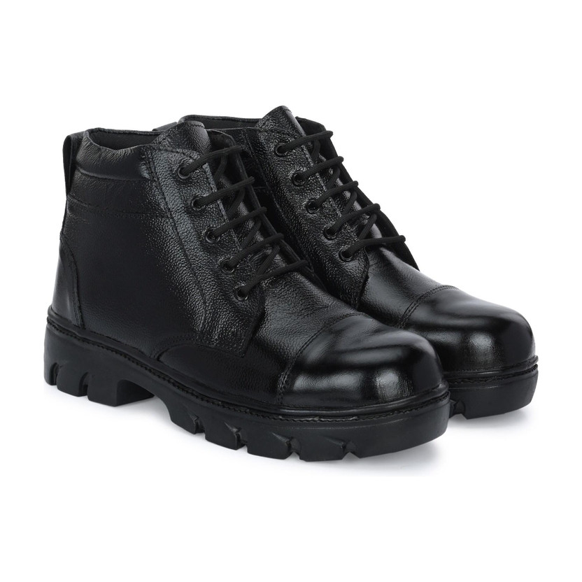 Joker Steel Toe Genuine Leather Safety Shoe(Black, S1, Size 6)