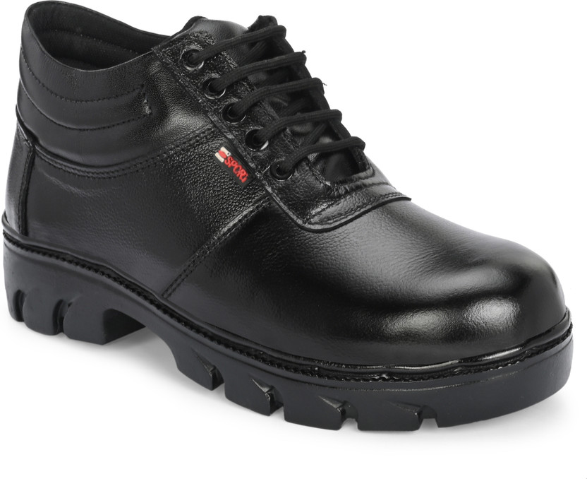 Joker Steel Toe Leather Safety Shoe(Black, S1, Size 7)