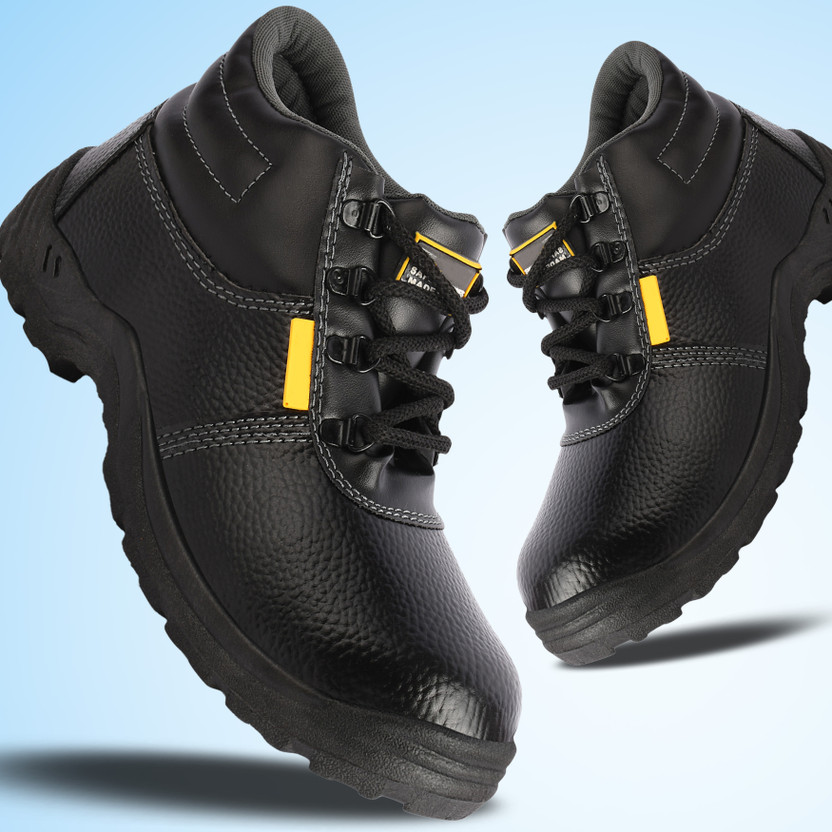 Xellent Steel Toe Synthetic, Synthetic Leather Safety Shoe(Black, S1P, Size 10)
