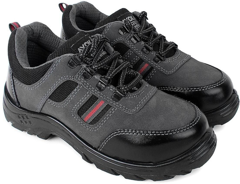 Ayoka Steel Toe Synthetic Leather Safety Shoe(Grey, S1, Size 11)
