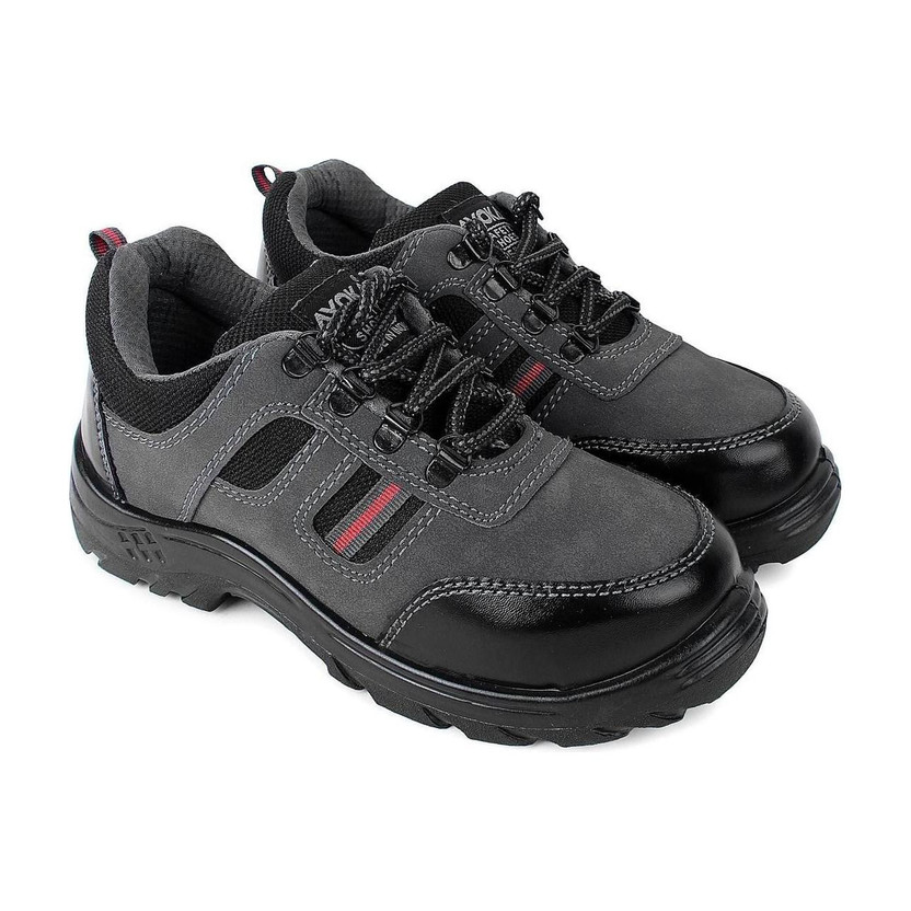 Ayoka Steel Toe Synthetic Leather Safety Shoe(Grey, S1, Size 7)