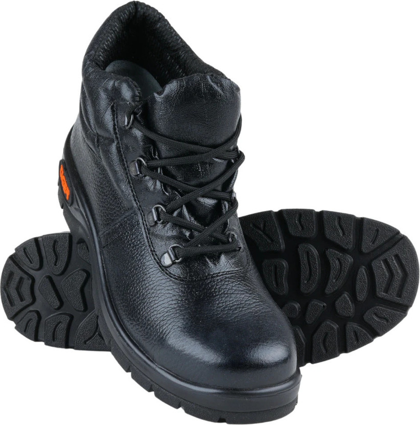 TIGER Steel Toe Genuine Leather Safety Shoe(Black, S1, Size 6)