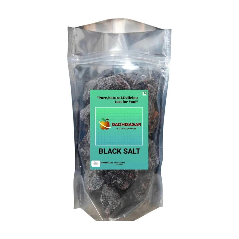 Dadhisagar Black Salt Kala Namak Whole Crystal - Sendha Namak with Natural Trace Minerals Rock Salt(1 kg)