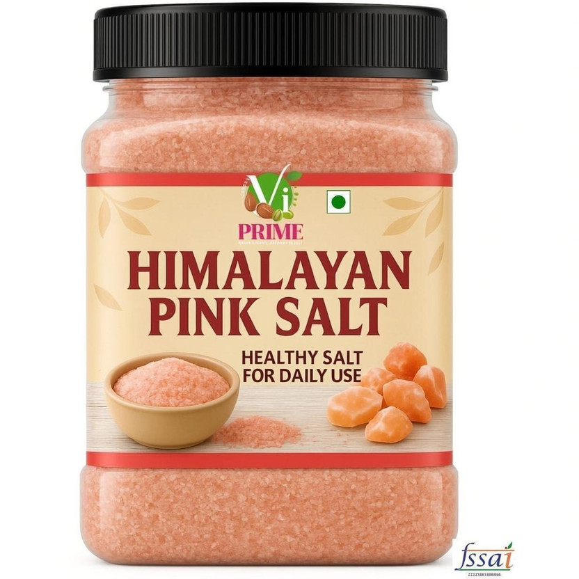 VI PRIME Premium Himalayan Pink Salt – Natural, Mineral-Rich Rock Salt for Daily Use Himalayan Pink Salt(500 g)