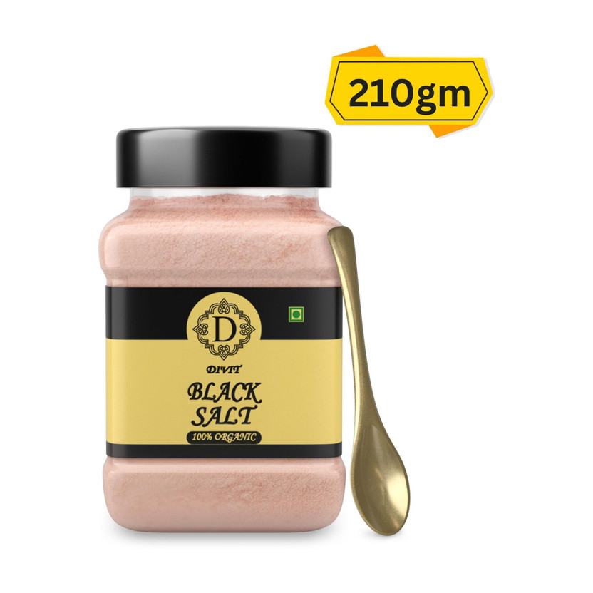 Divit Rock Black Salt Powder Kala Namak Non-Iodized for Weight Loss & Healthy Cooking Black Salt(210 g)