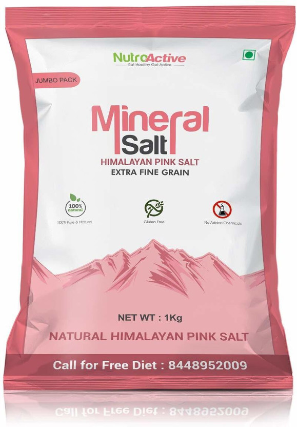NUTROACTIVE MineralSalt Himalayan Pink Rock Salt Extra Fine Grain - 1 kg Himalayan Pink Salt(1 kg)