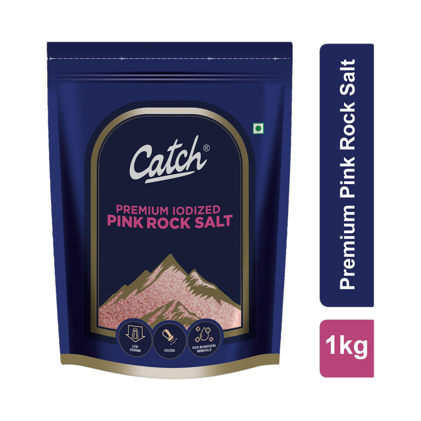 Catch Premium Iodized Pink Rock Salt(1 kg)