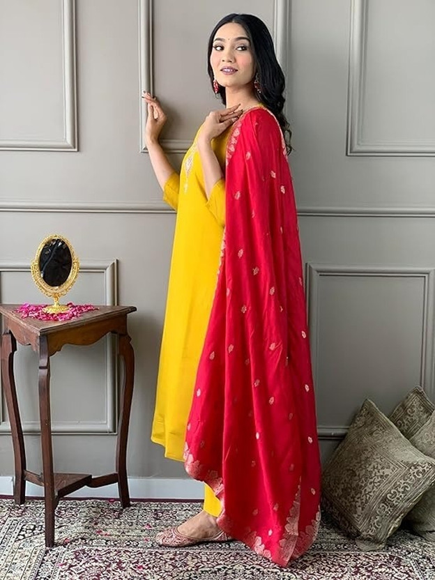 Griva Griva Lifestyle Embroidered Kurta, Trouser/Pant & Dupatta Set - Flipkart Deal