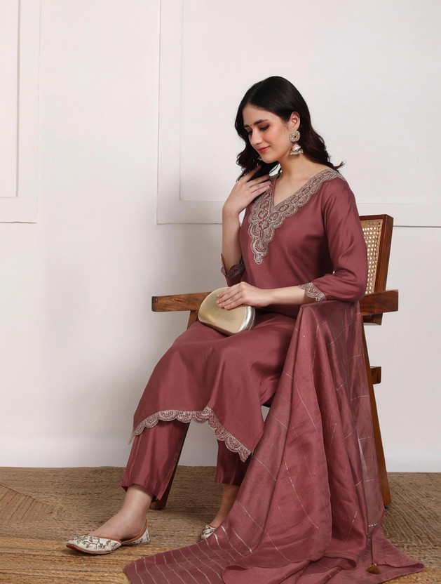 New New Ethnic 4 You Embroidered Kurta, Salwar & Dupatta Set - Flipkart Deal