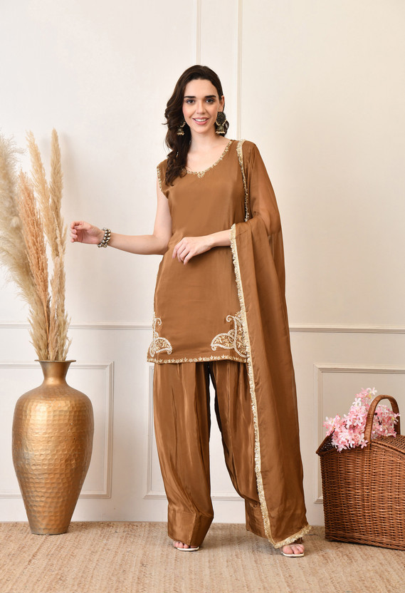 Shop Shop Begum Embroidered Kurta, Sharara & Dupatta Set - Flipkart Deal