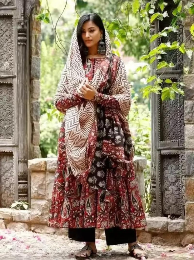 UV FAB Printed Anarkali Kurta, Bottom & Dupatta Set