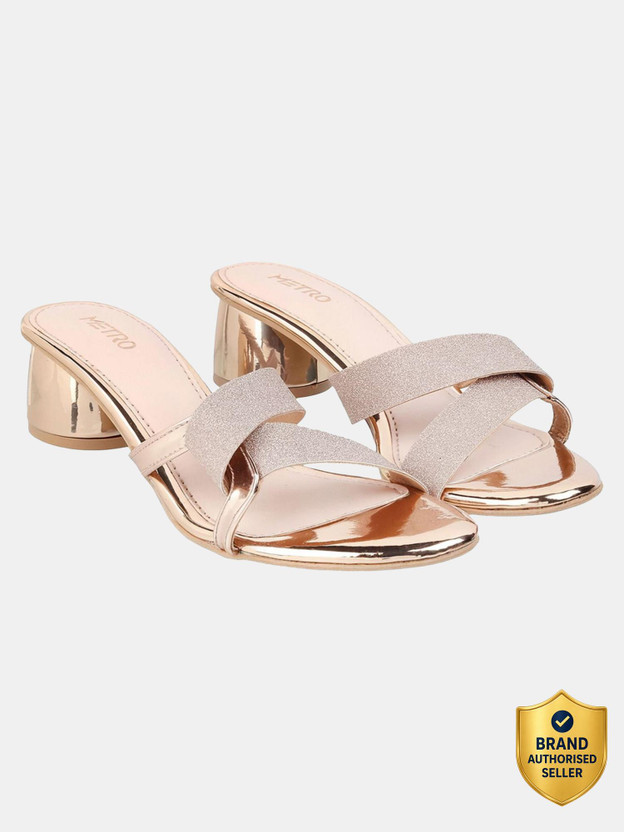 METRO Women Heels(Gold , 4)