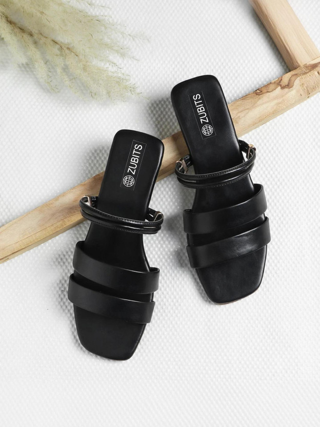 Zubits Women Flats(Black , 5)