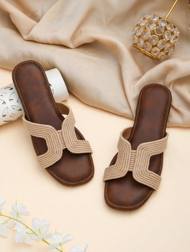 AMAZING TRADERS Women Flats(Tan , 8)